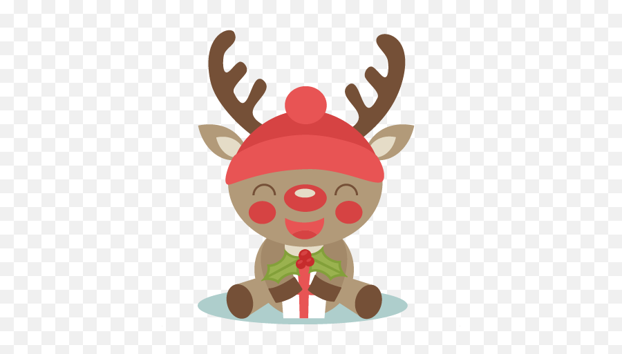 Christmas Reindeer Scrapbook Cut File - Cute Christmas Deer Png,Christmas Reindeer Png