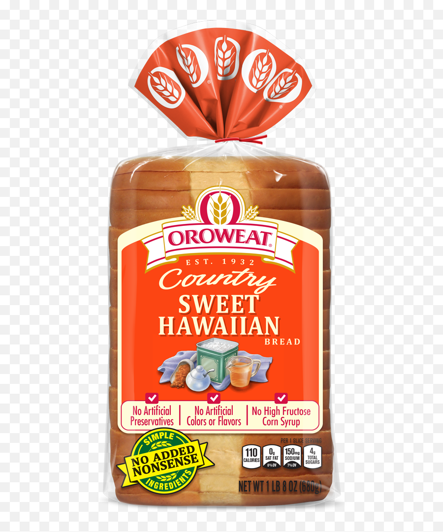 Oroweat Premium Breads Sweet Hawaiian - Oroweat Sweet Hawaiian Bread Png,Bread Slice Png