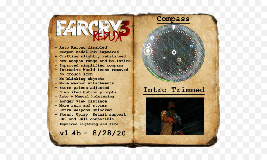 Fc3 Redux Features Image - Far Cry 3 Redux Mod Png,Uplay Icon