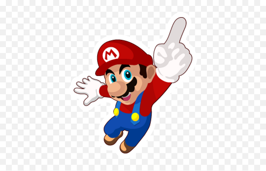 Super Mario Points Finger Up Sticker - Sticker Mania Mario Party 6 Render Png,Icon Pop Mania Level 5