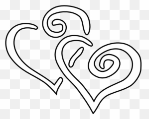 Heart Black And White Wedding Hearts Clipart - Black And White Illustration png
