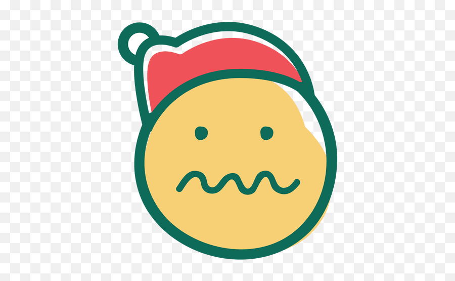 Uncertain Squiggle Mouth Face Santa - Expression When Your Mouth Is A Squiggle Png,Squiggle Png
