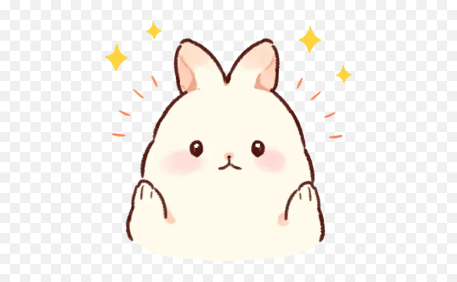 Soft And Cute Rabbits Sticker 4 Easy Drawings - Cute Emoji Discord Server Mochi Png,Cute Rabbit Icon