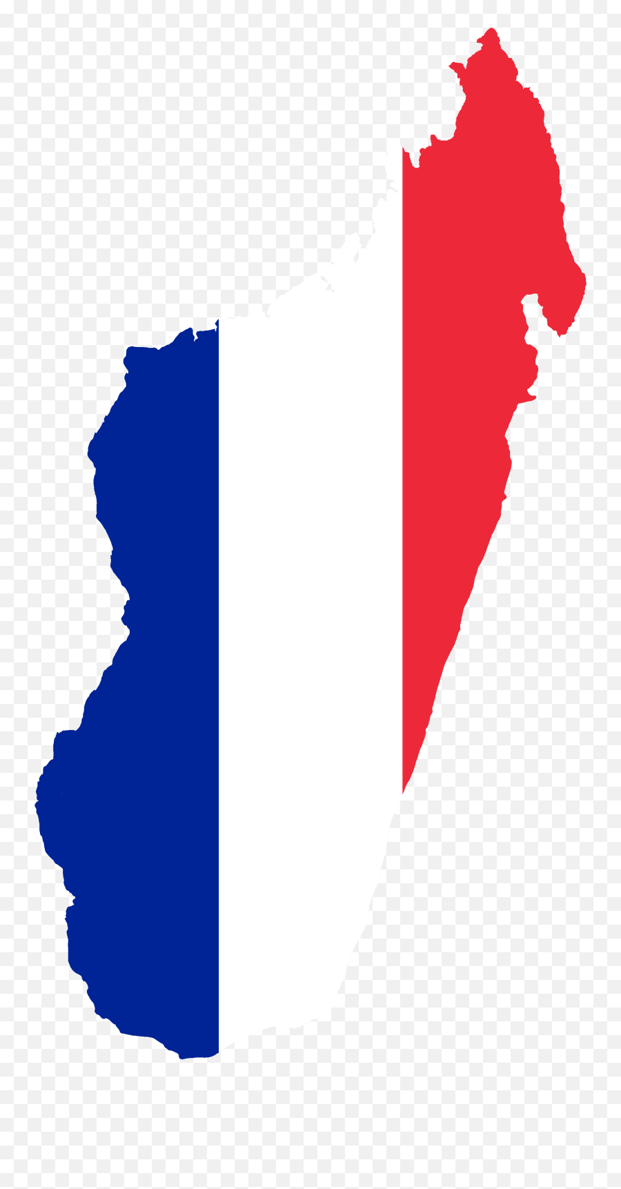 Flag Map Of French Madagascar - Madagascar With France Flag Png,French Flag Png