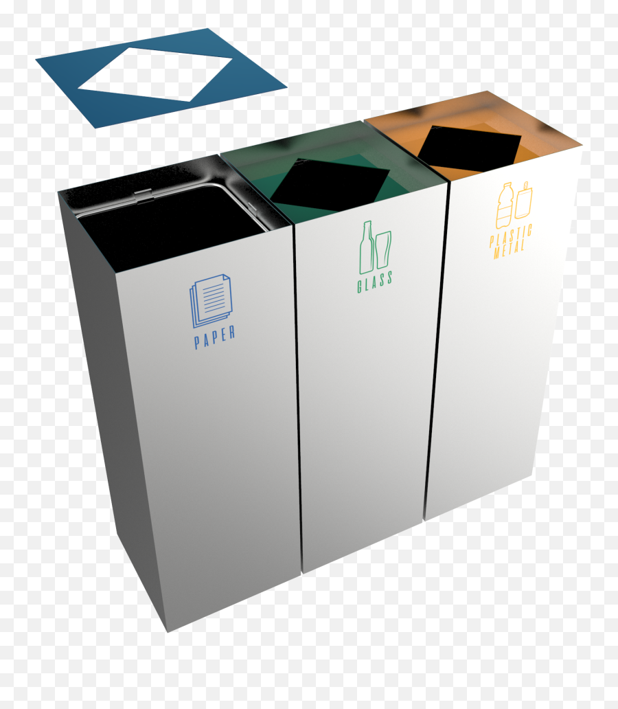 Cimon Sst Set Of Recycle Bins Made Stainless Steel - Wastebasket Png,Recycle Bin Png