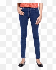 Blunelcom Navy Blue Denim Jeans For Women Png