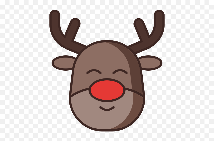 Animal Deer Rudolph Santa Claus Icon - Rudolph Face Png,Rudolph Png
