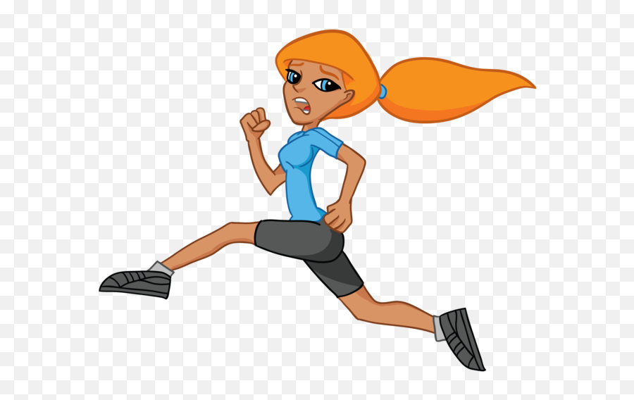 Clipart - Girl Running Cartoon Png,Running Clipart Png