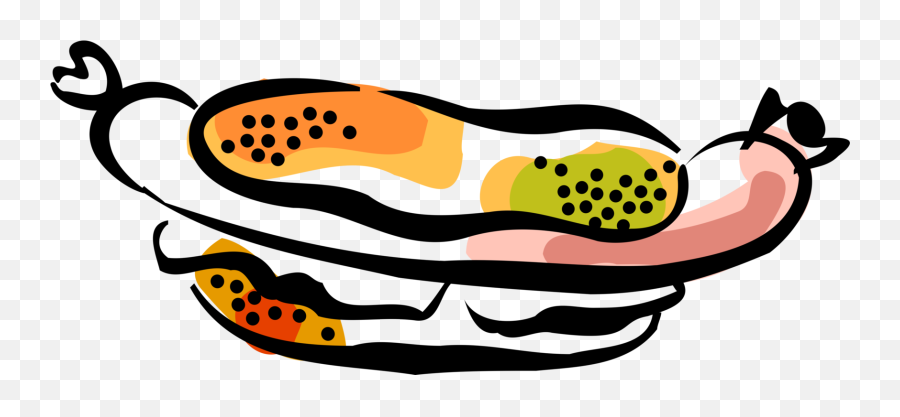 Download Vector Illustration Of Cooked Hot Dog Or Hotdog - Clip Art Png,Hotdog Transparent