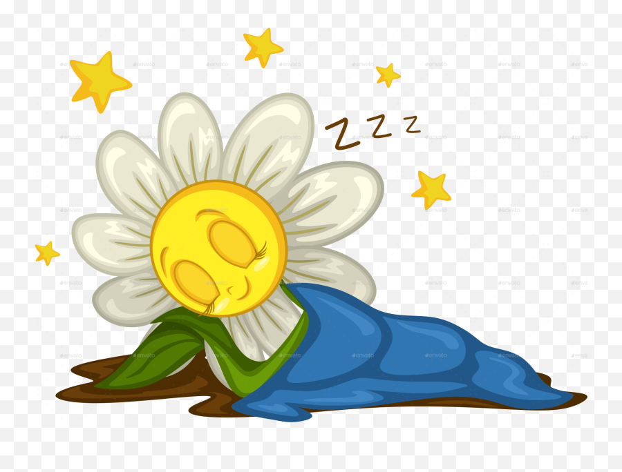 Cartoon Daisy Stickers For Different Situations - Transparent Daisy Flower Cartoon Png,Flower Cartoon Png