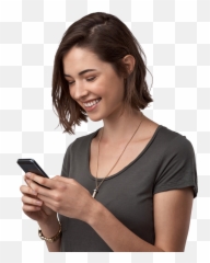 Young Woman Using The Latest Smartphone - Phone Png