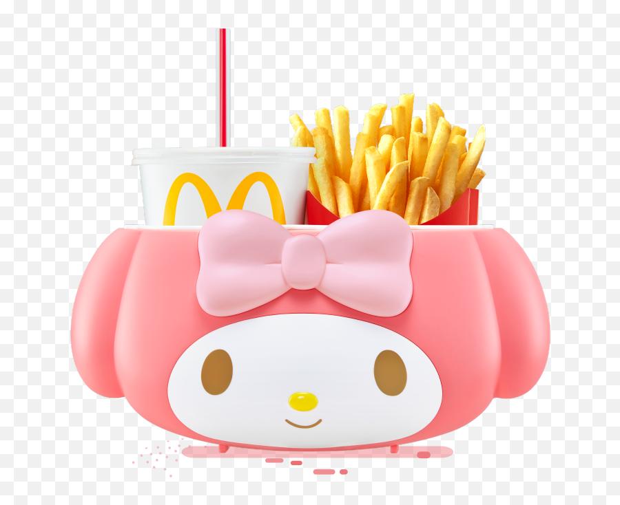 The Lovely And Pink My Melody Is Now A Handy Holder - My Mcdonald My Melody Food Holder Png,My Melody Transparent