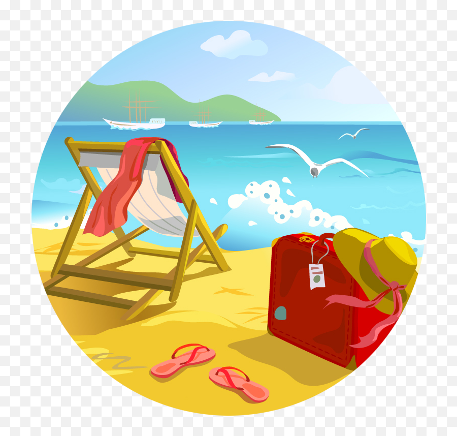Beach Summer Clip Art - Beach Clipart Transparent Background Png,Summer Clipart Png
