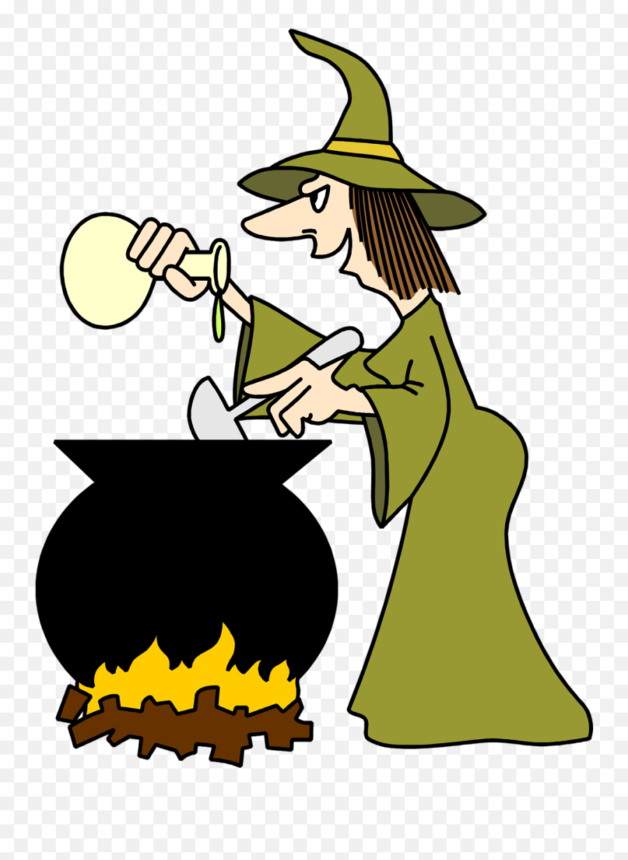 Library Of Free Halloween Vector Witch - Witch Cooking In Cauldron Png,Witch Transparent Background