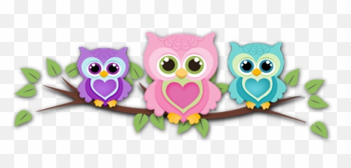 Cute Cartoon Owl Wallpaper - Girly Owls 602x227 Png Cute Pink Owl Png,Owls Png