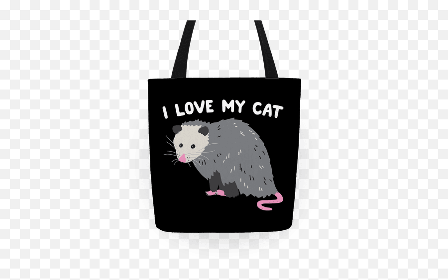 I Love My Cat Opossum Tote Bag Lookhuman - Love My Cat Opossum Png,Possum Transparent
