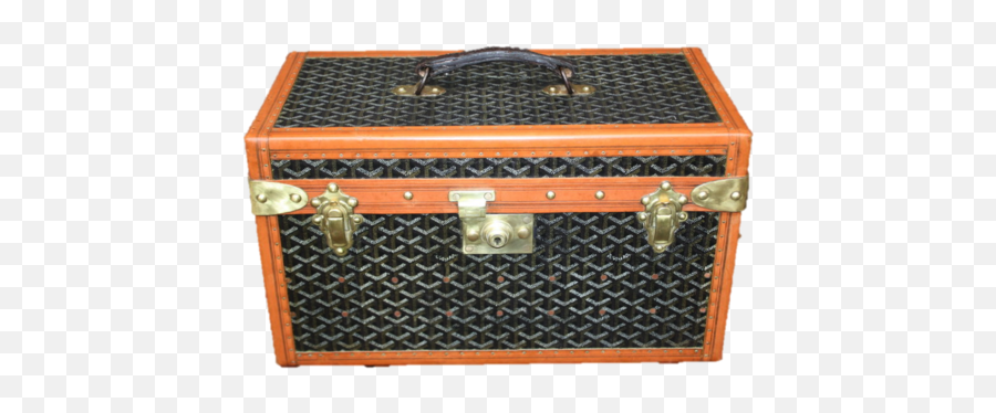 Antique Goyard Beautycase Trunk - Pinth Vintage Luggage Jogos Americanos De Tecidos Poa Png,Goyard Logo