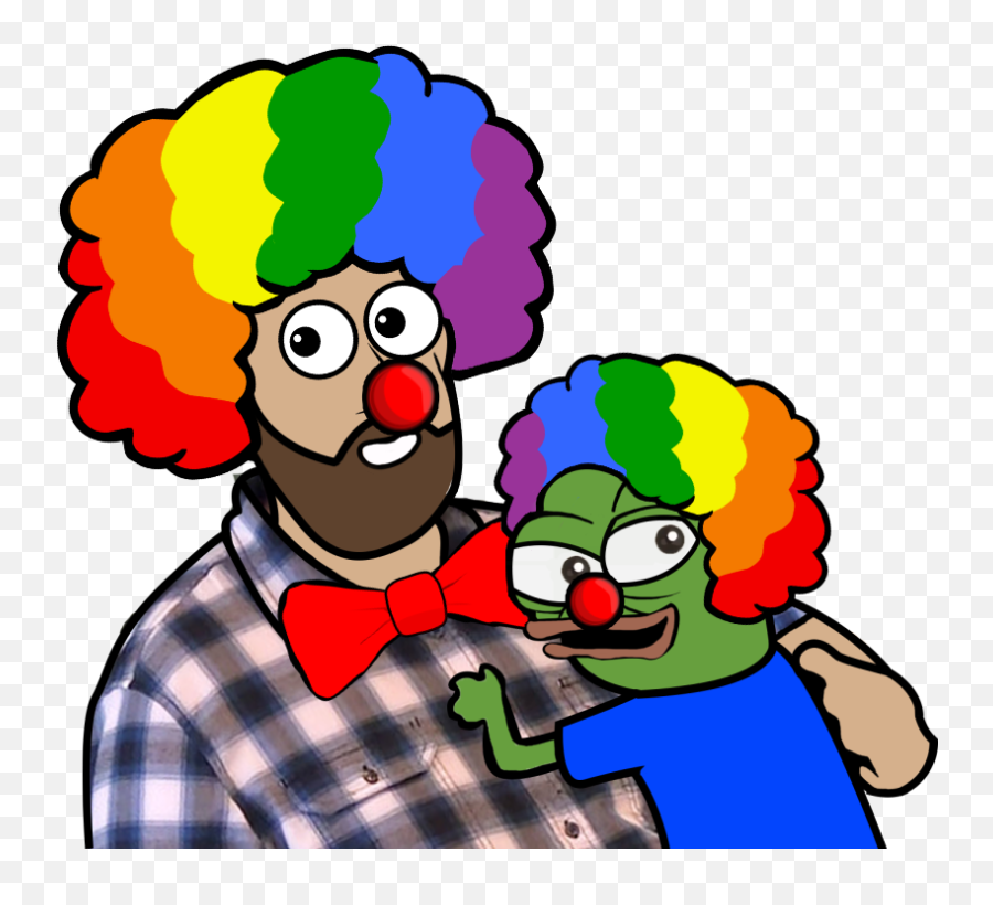 Transparent Neckbeard Png - Clown With Wig Png Clipart,Clown Wig Transparent