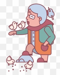 Grandma Character Feeding Birds Flat - Transparent Png U0026 Svg Summary Of The Portrait Of A Lady Class 11 Study Rankers,Grandma Transparent