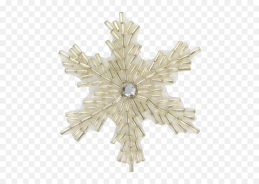 Beaded U0026 Rhinestone Applique Snowflake 9296 - Decorative Png,Silver Snowflake Png