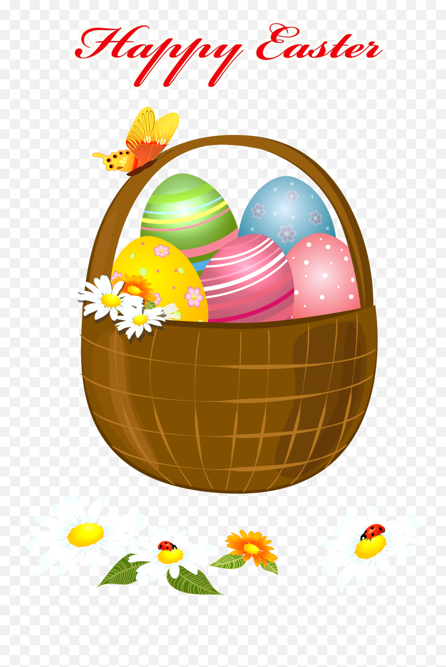 Library Of Banner Free Easter Basket Png Files - Happy Easter Basket Clipart,Basket Png