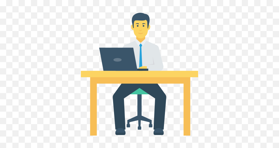Employee - Free Computer Icons Sitting Png,Man Computer Icon