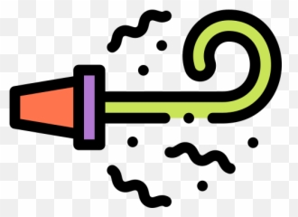 Party Blower Icon From Parade Pack Style - Lineal color png