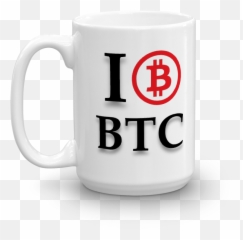 Glossy Coffee Mug - I Heart Bitcoin Logo Cup png