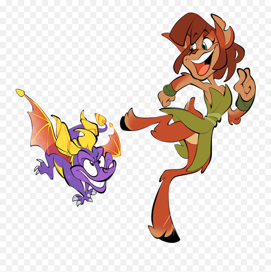 Spyro And Elora By Rayish - Fur Affinity Dot Net Cartoon Png,Spyro Reignited Png