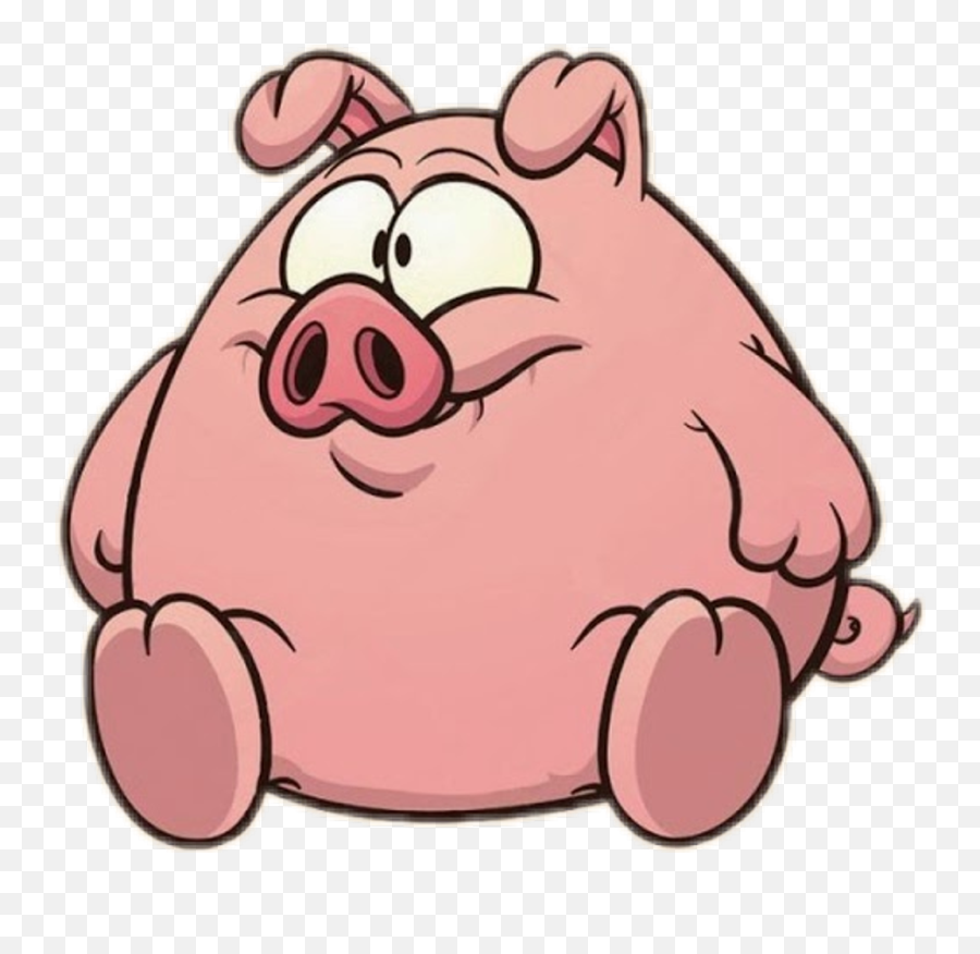 Pig Sticker - Cartoon Fat Pigs Clipart Full Size Clipart Cartoon Fat Pig Drawing Png,Cartoon Pig Png