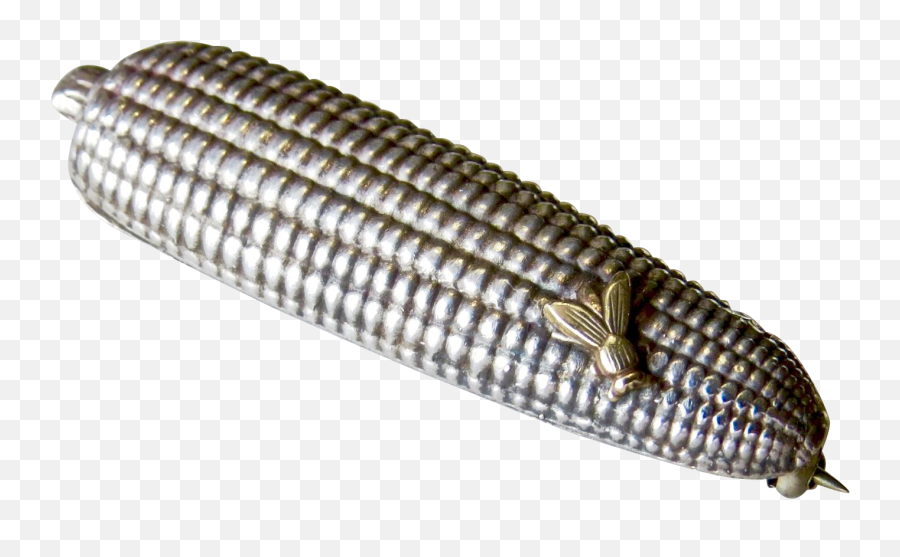 Download Hd Vintage Sterling Corn Cob With Fly Broochpin - Dagger Png,Corn Cob Png