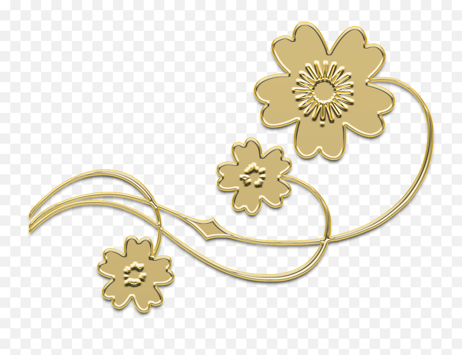 Ornament Flower Decor - Free Image On Pixabay Transparent Background Golden Design Png,Flowers With Transparent Background