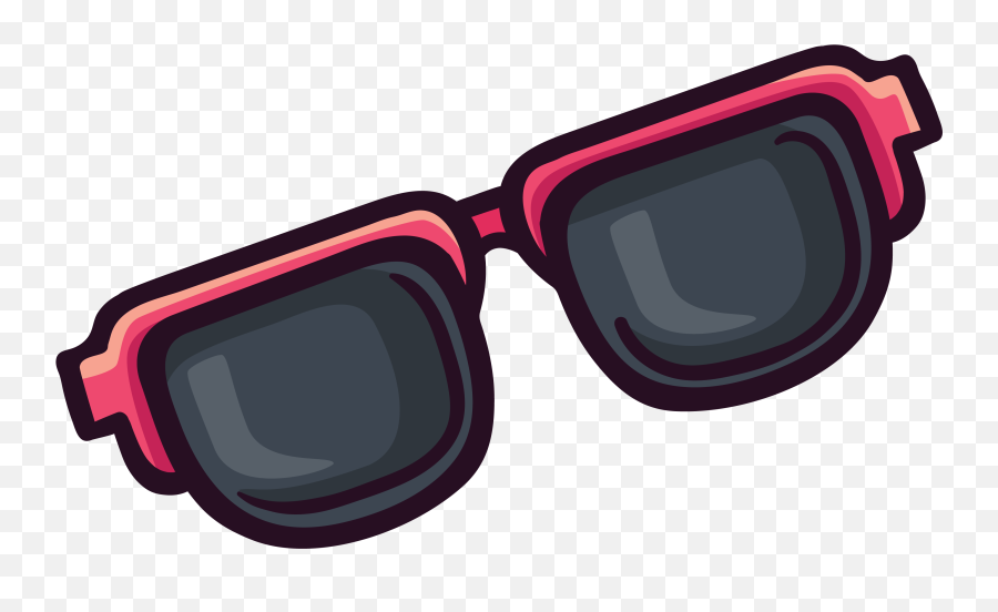 Goggles Clipart Pink - Sunglasses Cartoon Png Transparent Sunglasses Sticker Clip Art,Clout Goggles Transparent