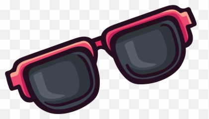 Goggles Clipart Pink - Sunglasses Cartoon Png Transparent Sunglasses Sticker Clip Art,Clout Goggles Transparent