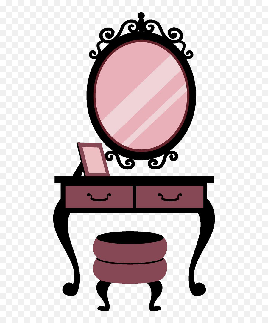 Download Vanity Cartoon Illustration Mirror Free Transparent - Dressing Table Clipart Png,Mirror Png