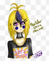 Rock Star Png - Ukulele Anime Rock Star Clipart Five Fnaf 6 Rockstar Chica Human,Rockstar Png