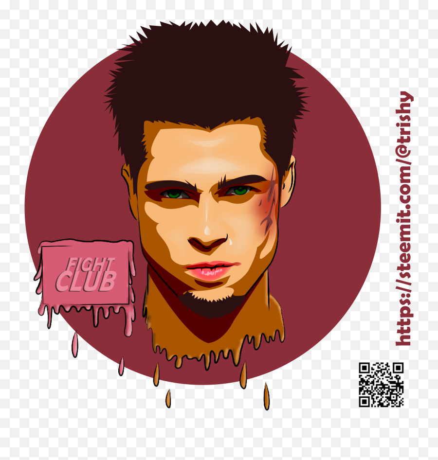 Fight Club Movie Fan Art - Illustration Png,Brad Pitt Png