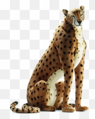 Sitting Cheetah Transparent Image - Life Size Realistic Stuffed Animals Png,Cheetah Transparent