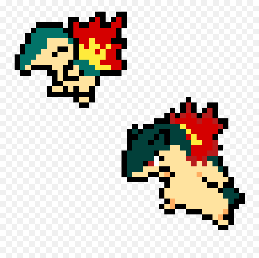 Pixilart - Cinaquil And Typhlosion By Nonutnovember Cyndaquil Pokemon Pixel Art Png,Typhlosion Png