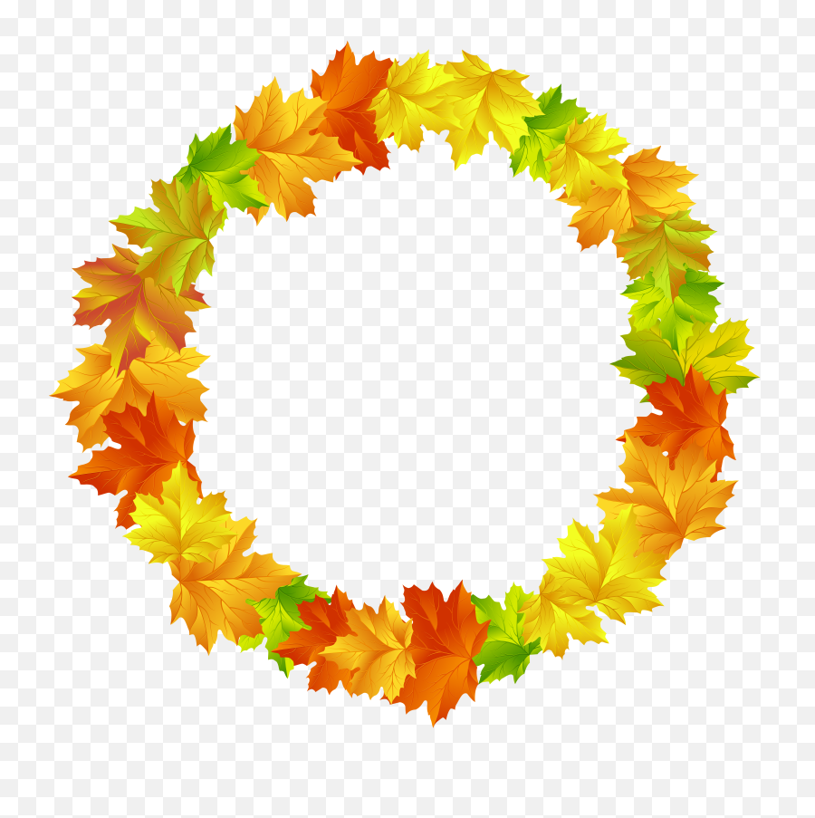 Fall Leaves Round Border Frame Png Clip - Clipart Fall Leaves Circle,Fall Frame Png