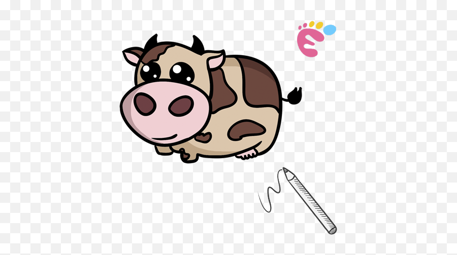 How To Draw A Cow - Easy To Do Everything Things To Draw Easy Cows Png,Cute Cow Icon