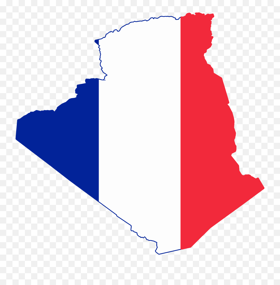 Silhouet France With Flag Png - Flag Map Of Algeria,French Flag Png