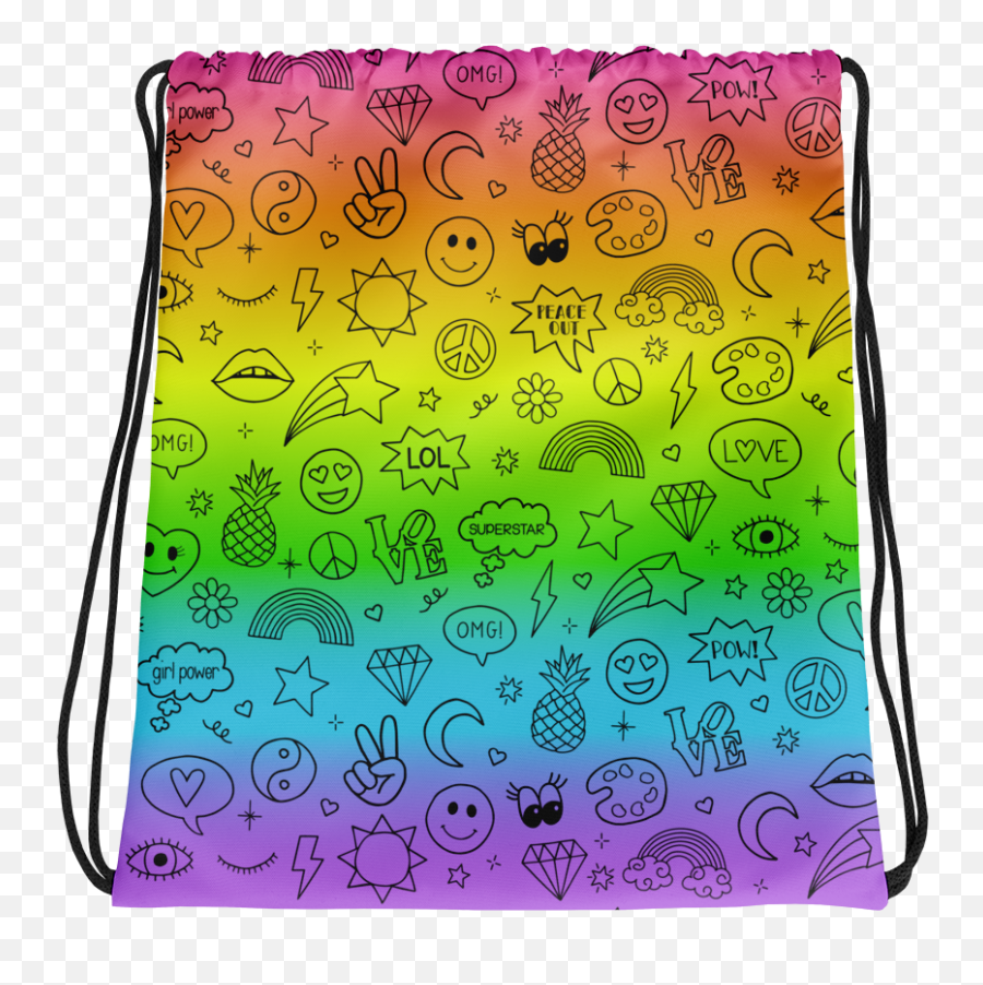 Fun Doodle Icons Drawstring Bag - Drawstring Png,Doodle Icon