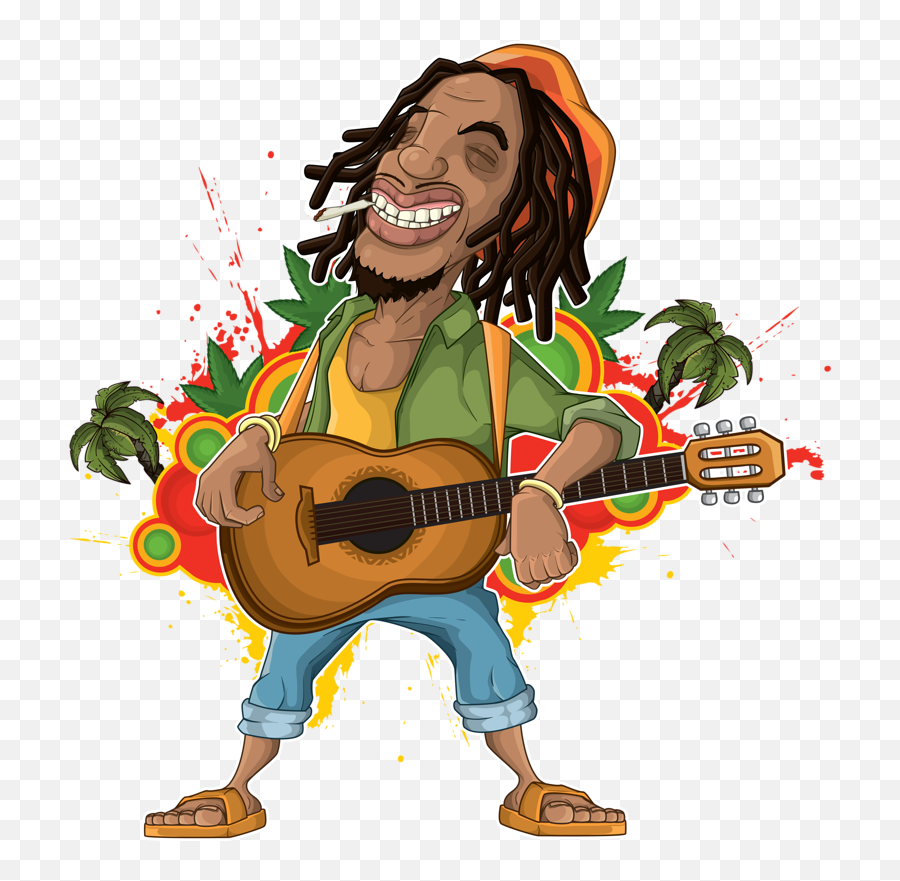 Clipart Hat Reggae Transparent Free For - Cartoon Bob Marley Png,Artist Png