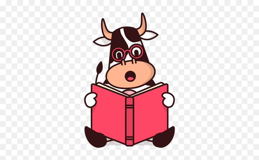 Transparent Png Svg Vector File - Cow Reading Book,Cartoon Book Png