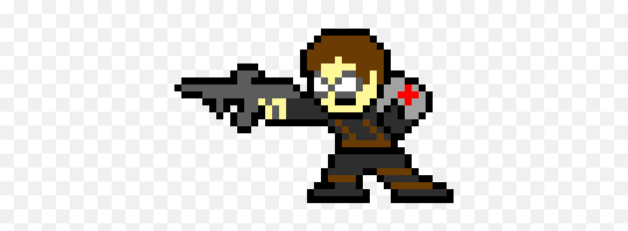 Winter Soldier 2 Pixel Art Maker - Mega Man Shooting Lemons Png,Winter Soldier Png