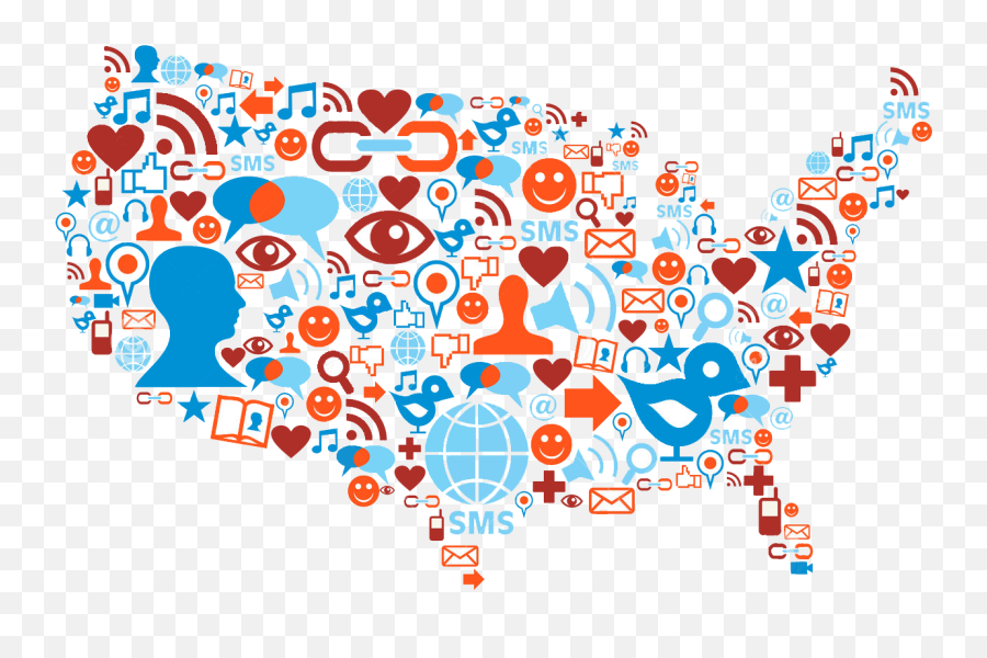 Social Media - Social Media,Usa Map Png