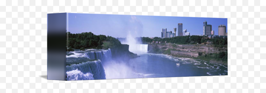 Waterfall With City Skyline In The Background By Panoramic Images Png Transparent