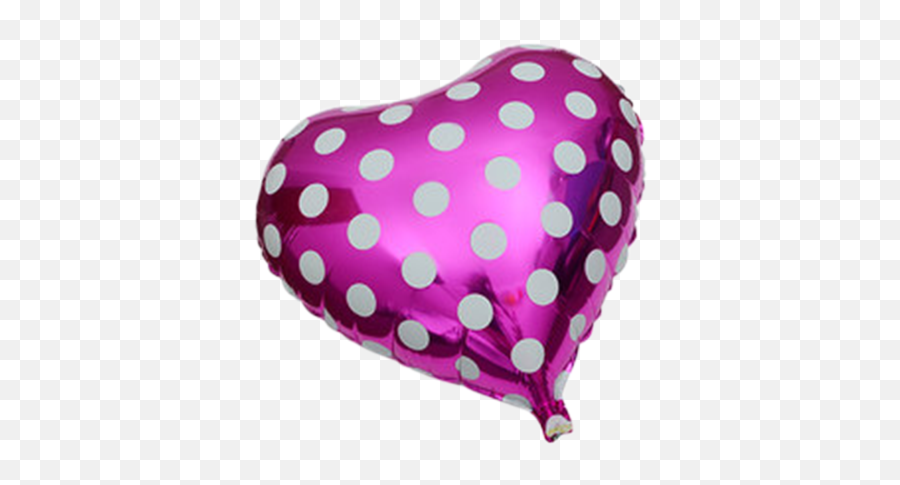 Download Pink Heart Polka Dot - Polka Dot Hd Png Download Balloon Heart Polka Dot,White Polka Dots Png