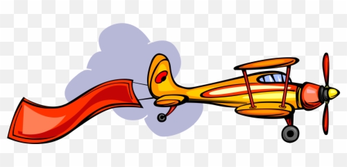 Download Biplane Airplane Pulls Ad - Vector Airplane With Banner Clipart Png,Biplane Png